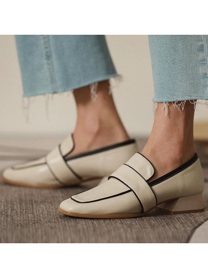 Women's fashion square head block heels