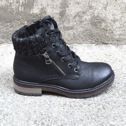 Wool Stitching Lace Up Martin Booties