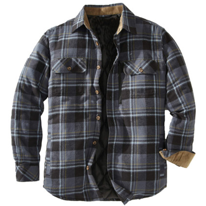 Mens Winter Plaid Thick Casual Jacket