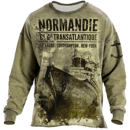 Men's Outdoor Tactical Nautical Print Sweatshirt