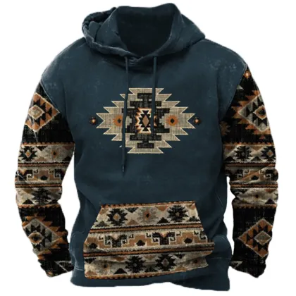 ZCFZJW Men Hoodies Tops Vintage Aztec Graphic Hooded Sweatshirts ...