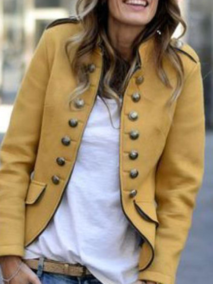 Plain  Long Sleeve Blazers